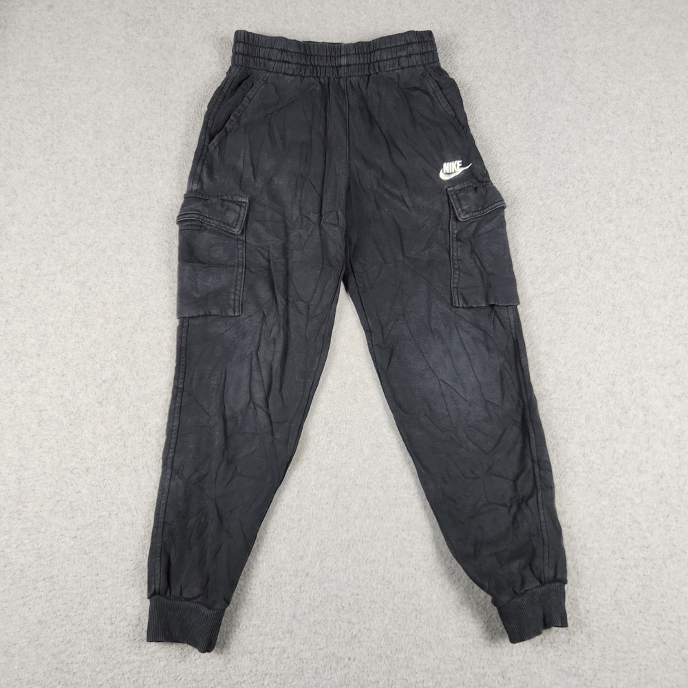 Nike Sportswear Club Fleece Cargo Joggers Pants Boys Medium Black Tapered Leg